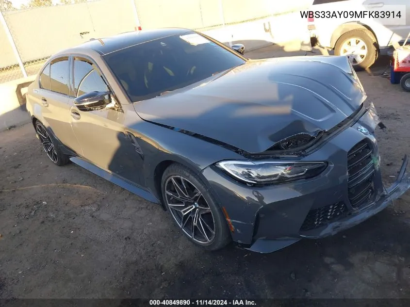 2021 BMW M3 Competition VIN: WBS33AY09MFK83914 Lot: 40849890