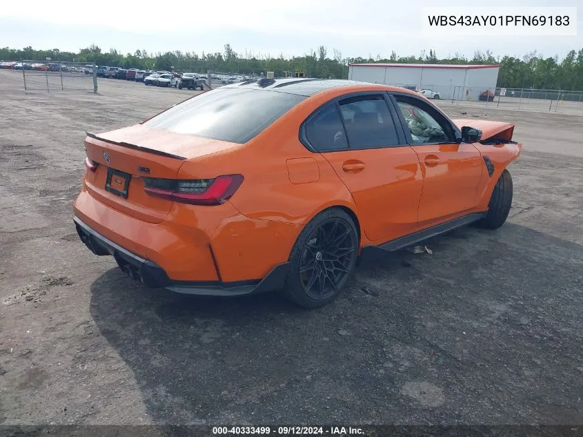 2023 BMW M3 Competition xDrive VIN: WBS43AY01PFN69183 Lot: 40333499