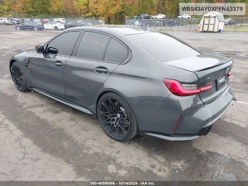 2023 BMW M3 Competition xDrive VIN: WBS43AY0XPFN63379 Lot: 40590566