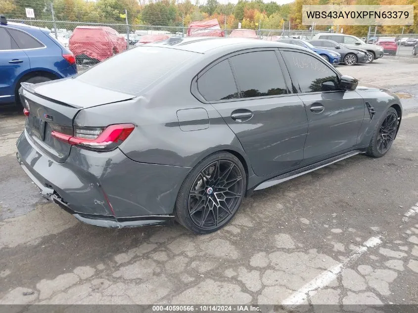 2023 BMW M3 Competition xDrive VIN: WBS43AY0XPFN63379 Lot: 40590566