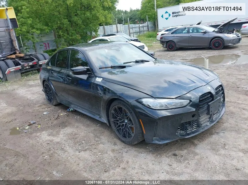 2024 BMW M3 VIN: WBS43AY01RFT01494 Lot: 12061180