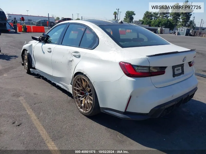 2024 BMW M3 Cs VIN: WBS63AY08RFP97726 Lot: 40501575