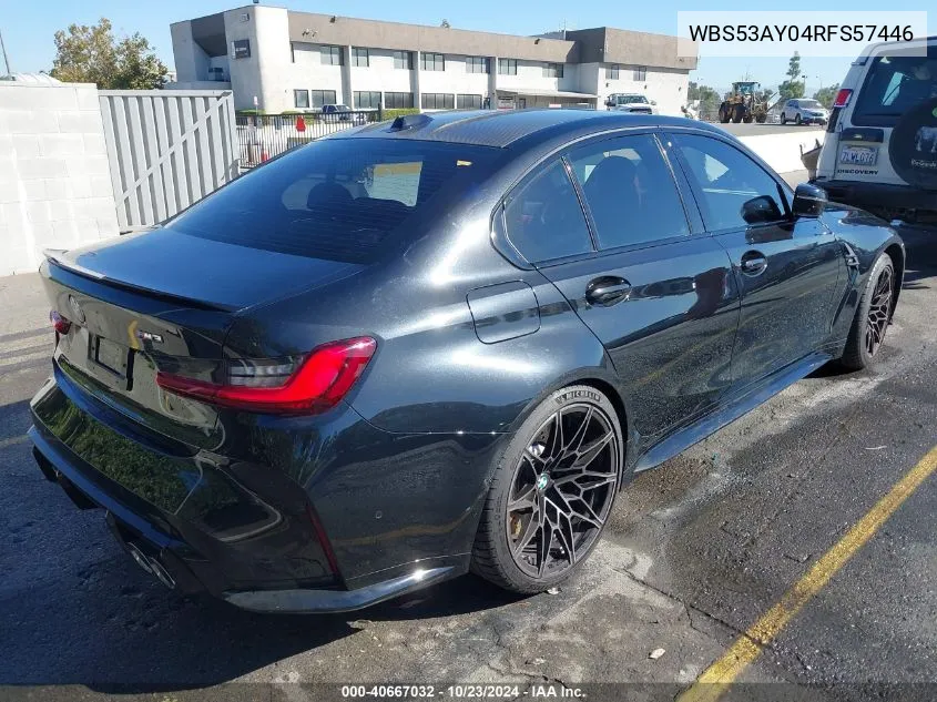 2024 BMW M3 Sedan VIN: WBS53AY04RFS57446 Lot: 40667032