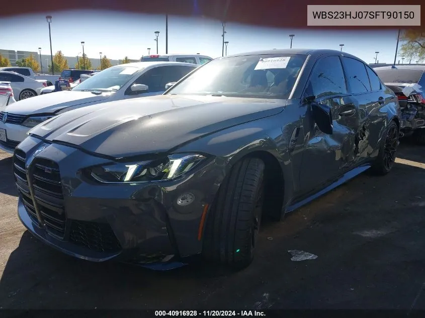 2025 BMW M3 Competition VIN: WBS23HJ07SFT90150 Lot: 40916928