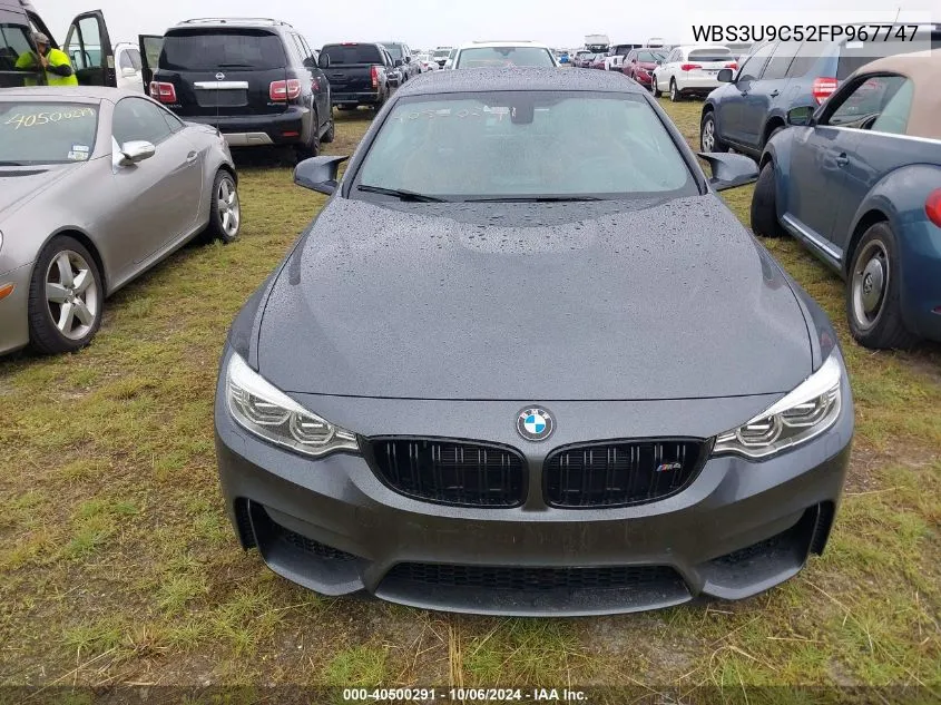 2015 BMW M4 VIN: WBS3U9C52FP967747 Lot: 40500291