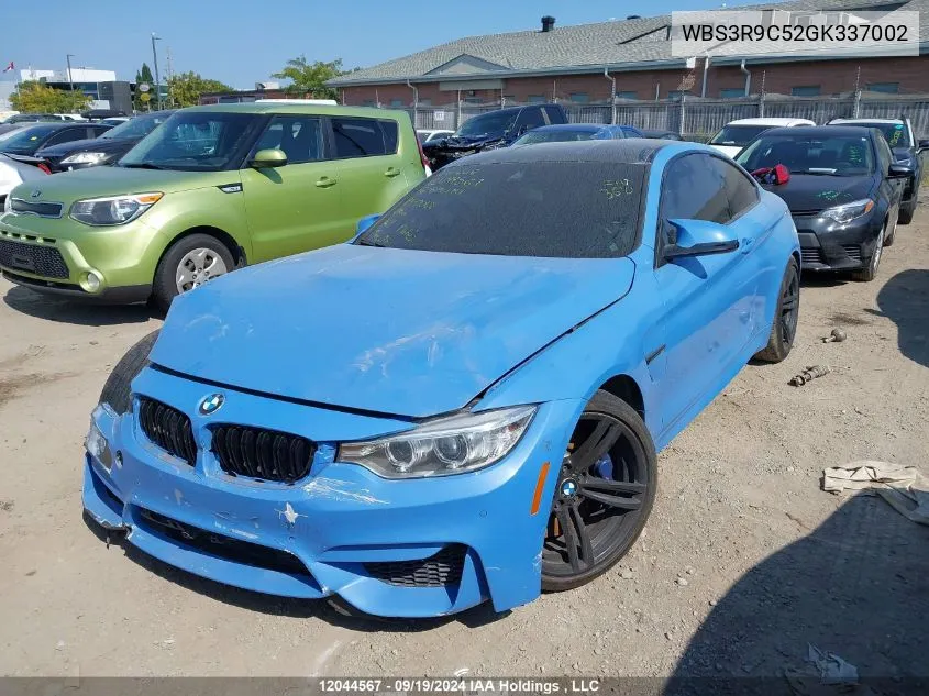 2016 BMW M4 VIN: WBS3R9C52GK337002 Lot: 12044567