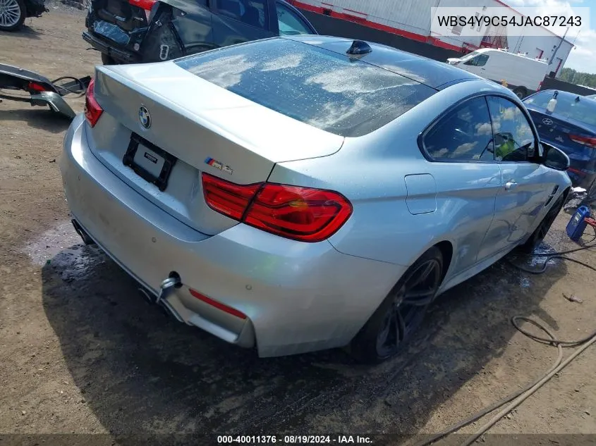 2018 BMW M4 VIN: WBS4Y9C54JAC87243 Lot: 40011376