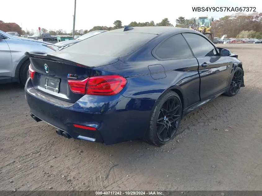 2019 BMW M4 VIN: WBS4Y9C57KAG67372 Lot: 40717242