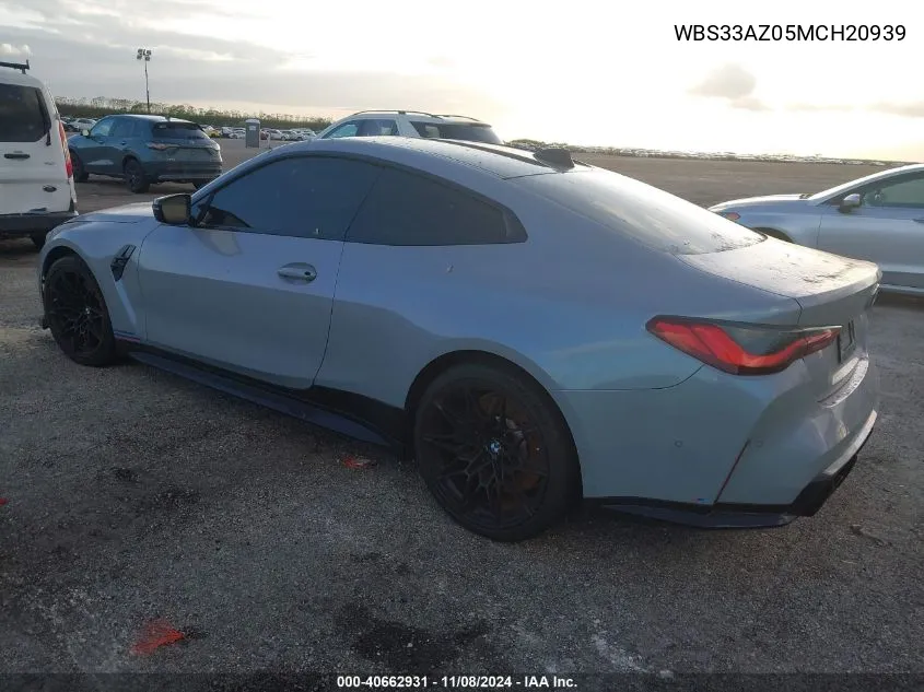 2021 BMW M4 Competition VIN: WBS33AZ05MCH20939 Lot: 40662931