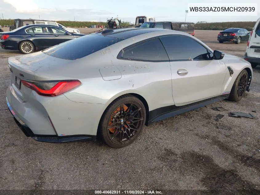 2021 BMW M4 Competition VIN: WBS33AZ05MCH20939 Lot: 40662931