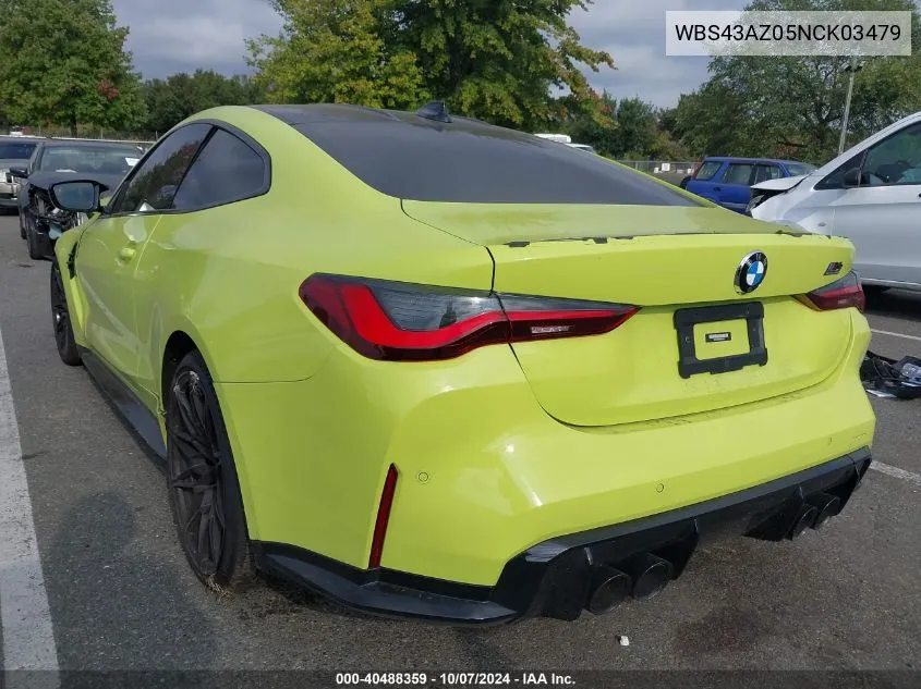 2022 BMW M4 Competition VIN: WBS43AZ05NCK03479 Lot: 40488359