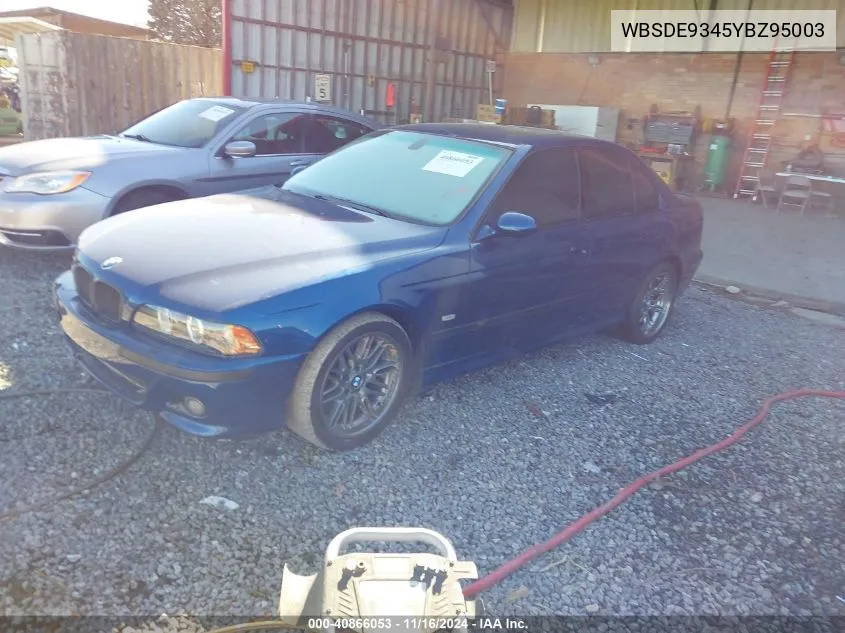 2000 BMW M5 VIN: WBSDE9345YBZ95003 Lot: 40866053