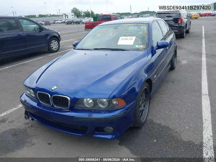 WBSDE93411BZ97420 2001 BMW M5