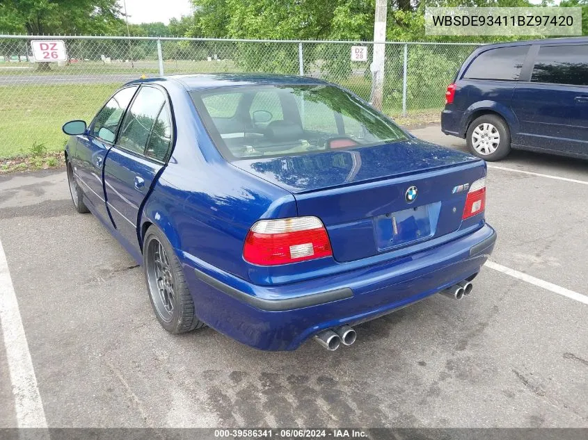 WBSDE93411BZ97420 2001 BMW M5