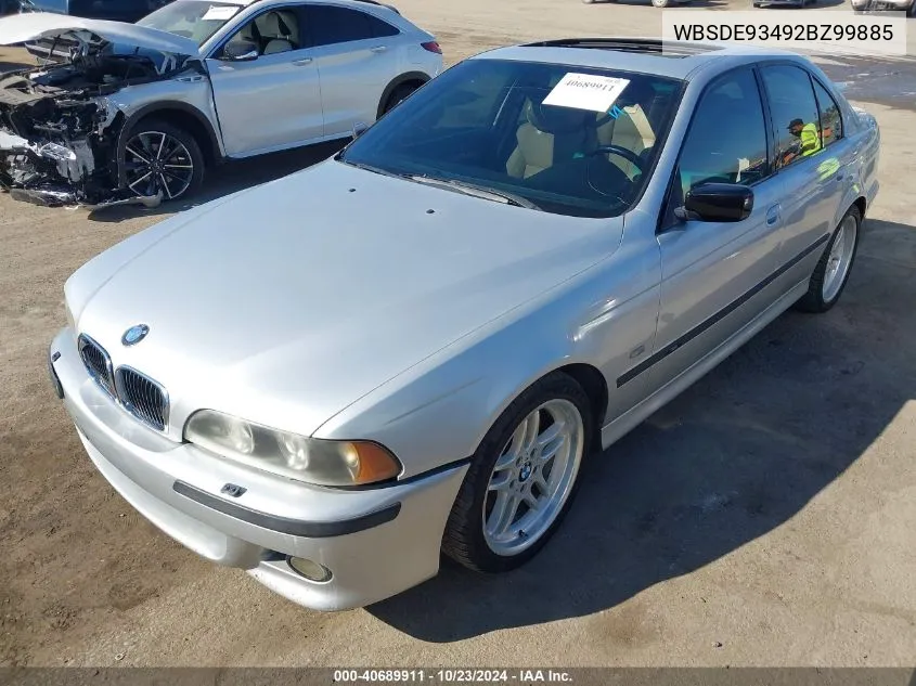 2002 BMW M5 VIN: WBSDE93492BZ99885 Lot: 40689911