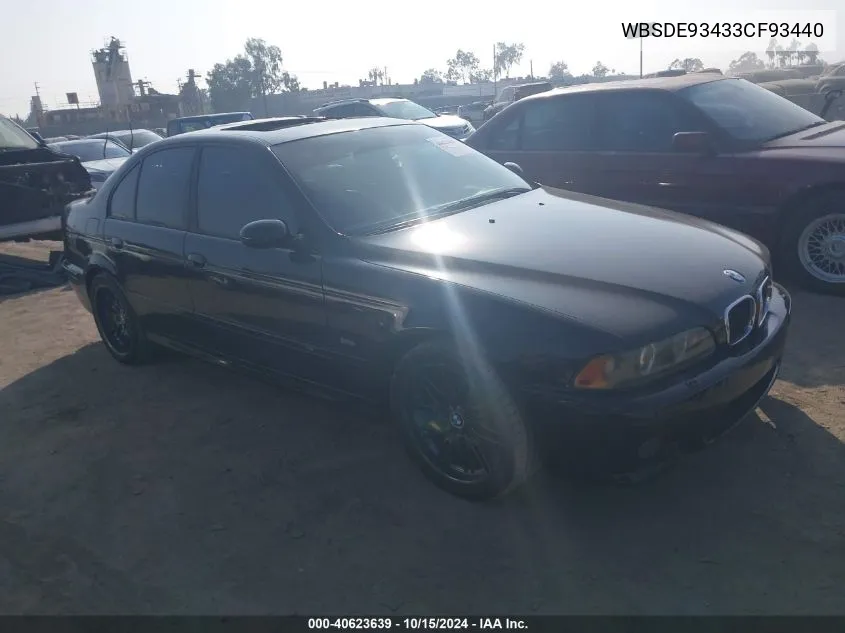 2003 BMW M5 VIN: WBSDE93433CF93440 Lot: 40623639