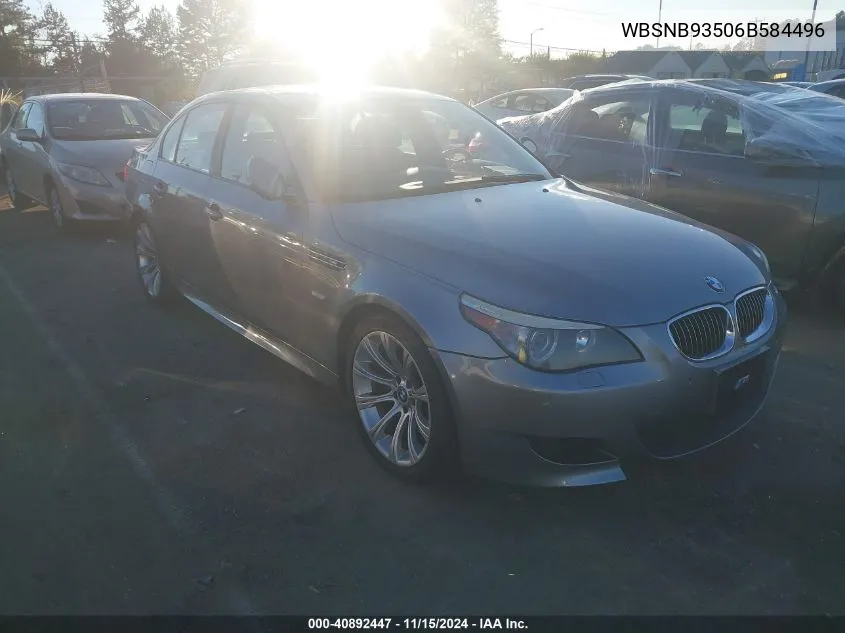 2006 BMW M5 VIN: WBSNB93506B584496 Lot: 40892447