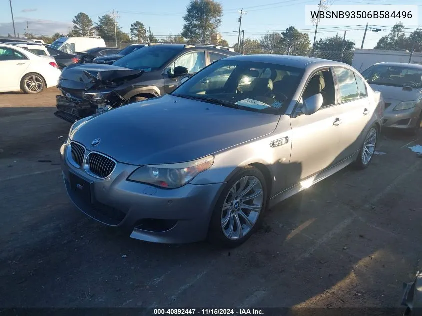 2006 BMW M5 VIN: WBSNB93506B584496 Lot: 40892447