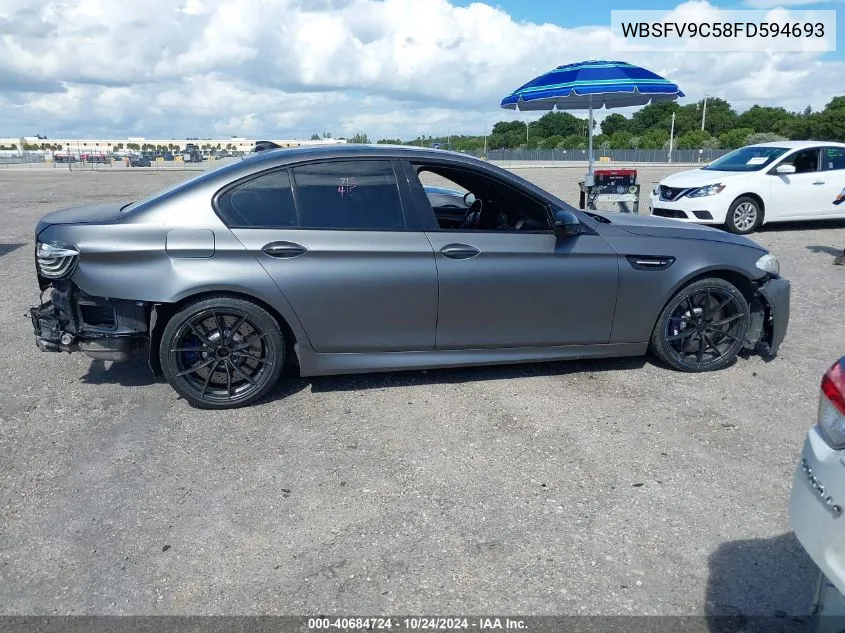 2015 BMW M5 VIN: WBSFV9C58FD594693 Lot: 40684724