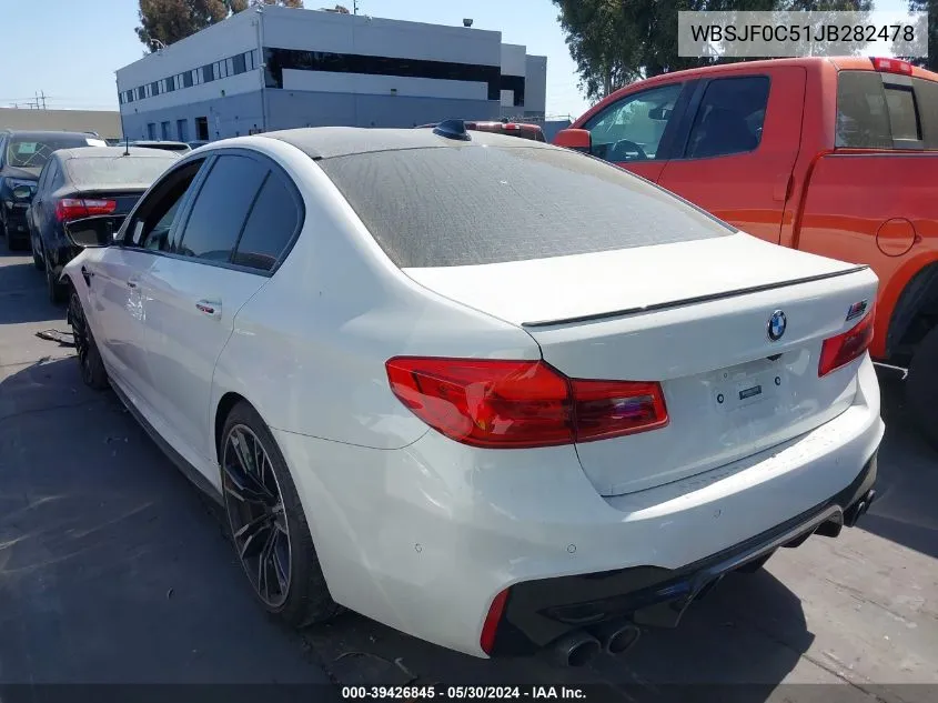 2018 BMW M5 VIN: WBSJF0C51JB282478 Lot: 39426845