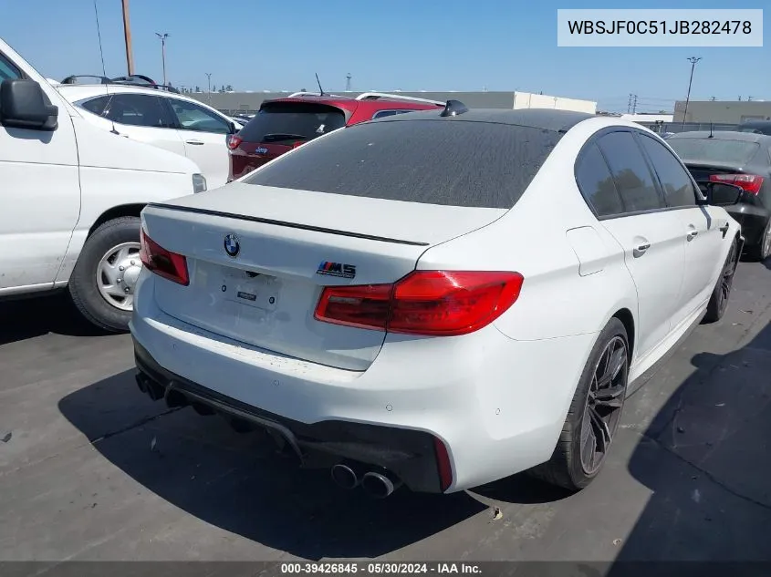 2018 BMW M5 VIN: WBSJF0C51JB282478 Lot: 39426845