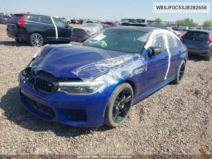 2018 BMW M5 VIN: WBSJF0C53JB282658 Lot: 39977648