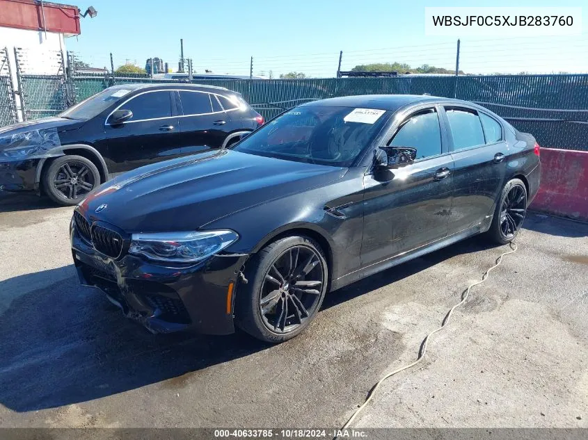 2018 BMW M5 VIN: WBSJF0C5XJB283760 Lot: 40633785