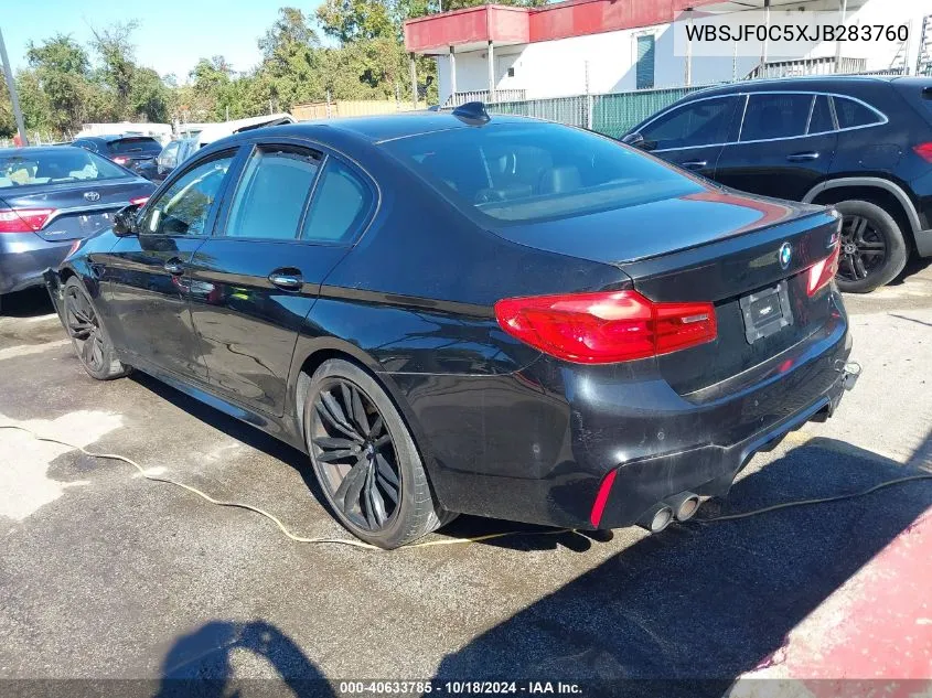 2018 BMW M5 VIN: WBSJF0C5XJB283760 Lot: 40633785