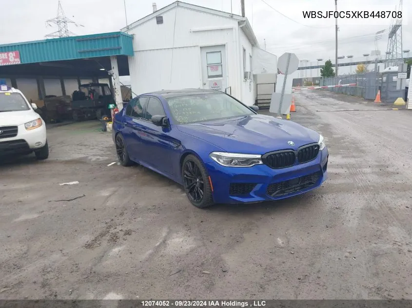 2019 BMW M5 VIN: WBSJF0C5XKB448708 Lot: 12074052