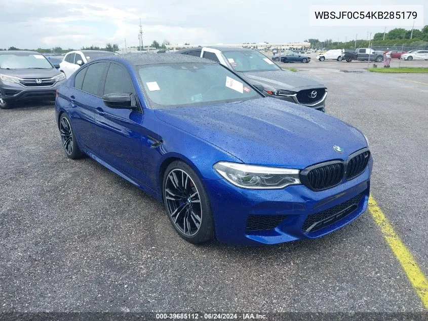 2019 BMW M5 Competition VIN: WBSJF0C54KB285179 Lot: 39685112