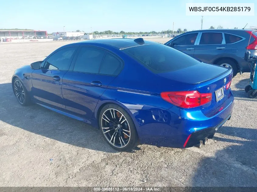 2019 BMW M5 Competition VIN: WBSJF0C54KB285179 Lot: 39685112