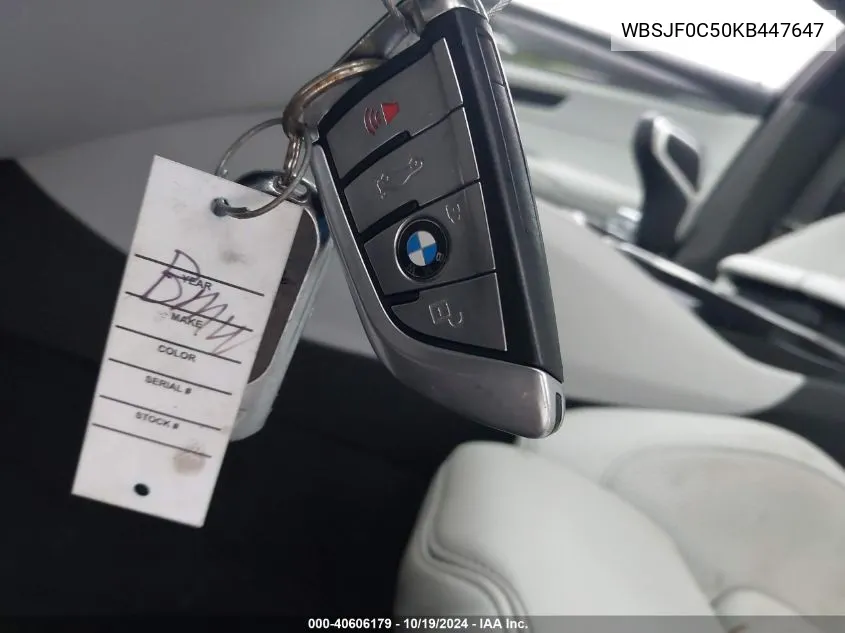 2019 BMW M5 VIN: WBSJF0C50KB447647 Lot: 40606179