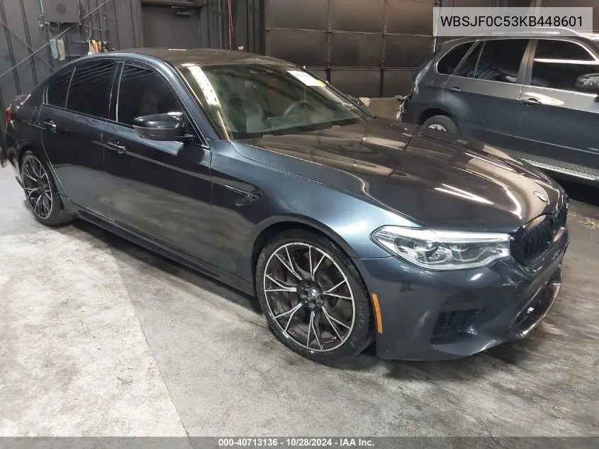 2019 BMW M5 Competition VIN: WBSJF0C53KB448601 Lot: 40713136