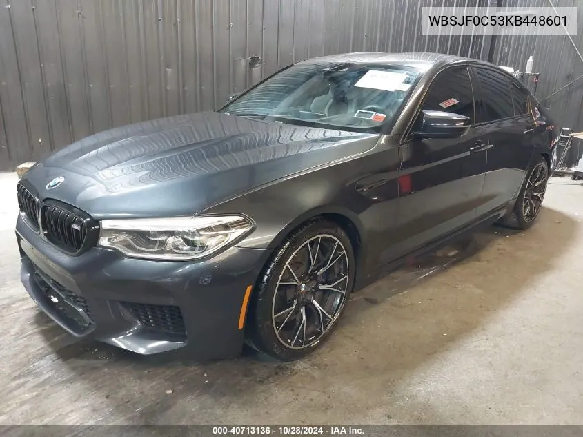 2019 BMW M5 Competition VIN: WBSJF0C53KB448601 Lot: 40713136