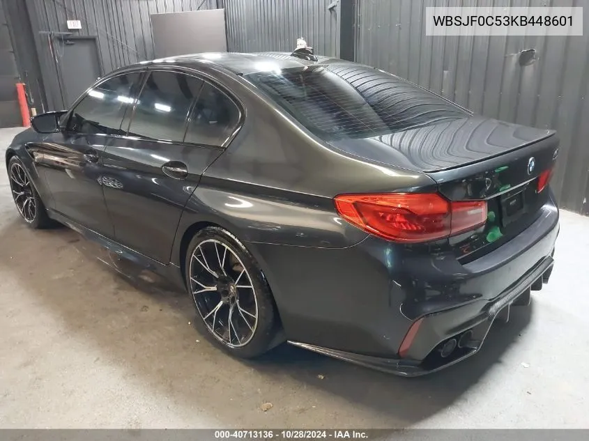 2019 BMW M5 Competition VIN: WBSJF0C53KB448601 Lot: 40713136