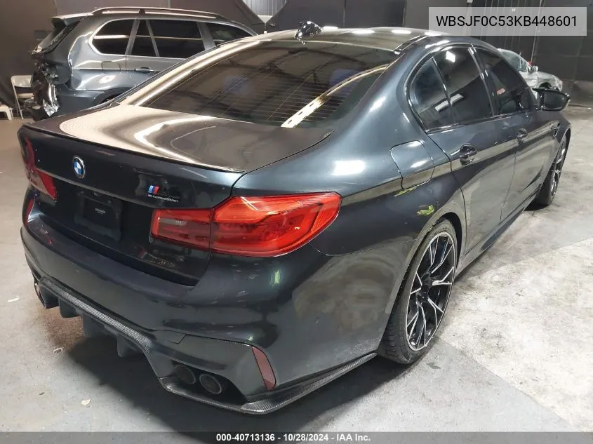 2019 BMW M5 Competition VIN: WBSJF0C53KB448601 Lot: 40713136