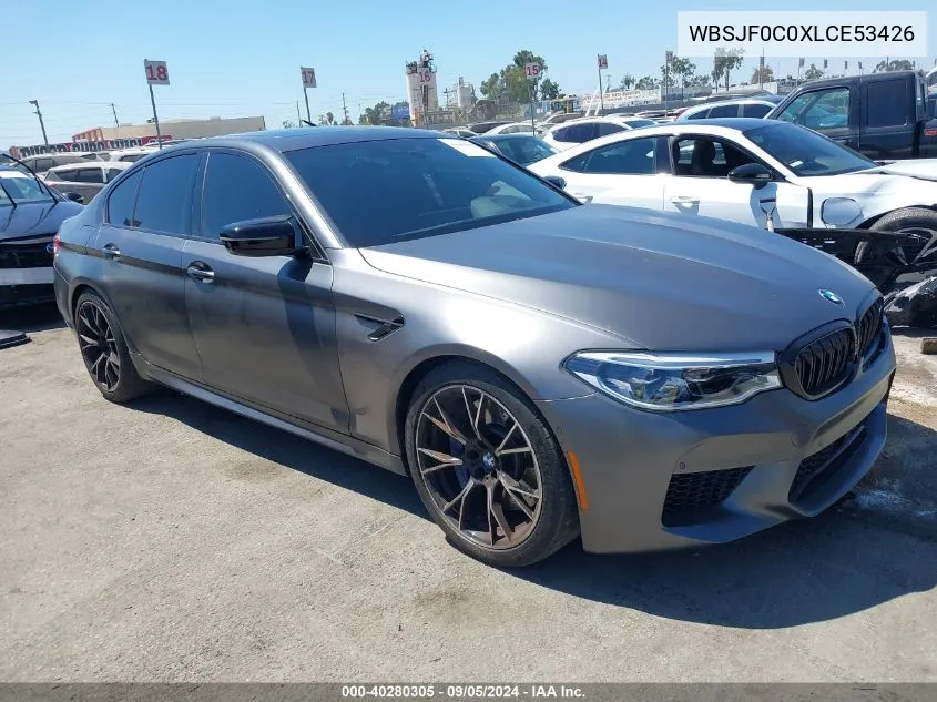 2020 BMW M5 Competition VIN: WBSJF0C0XLCE53426 Lot: 40280305