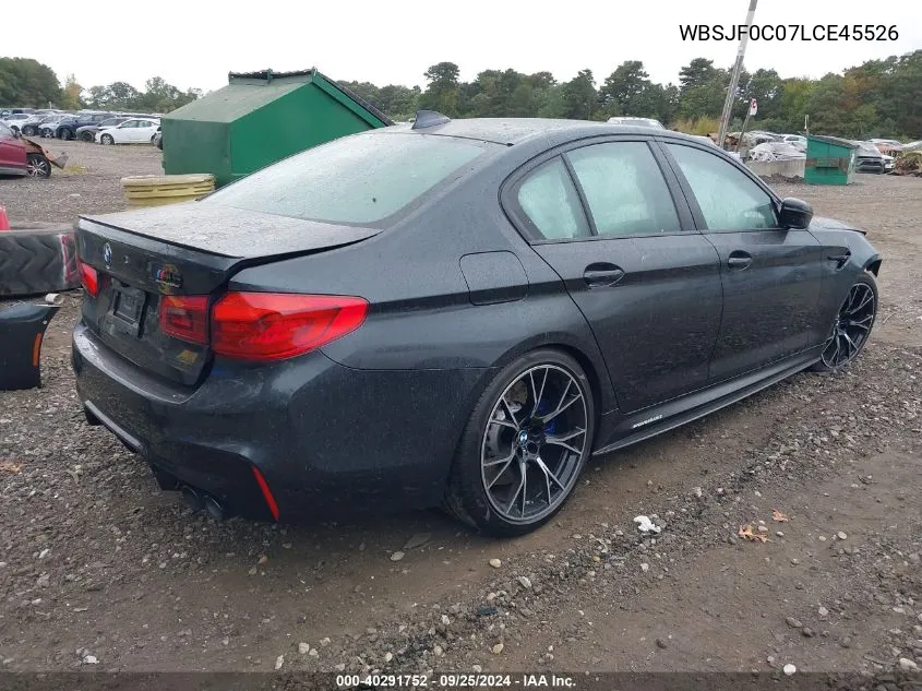 2020 BMW M5 Competition VIN: WBSJF0C07LCE45526 Lot: 40291752