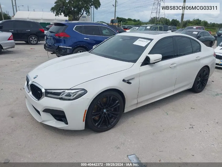 2021 BMW M5 VIN: WBS83CH06MCG03311 Lot: 40442372