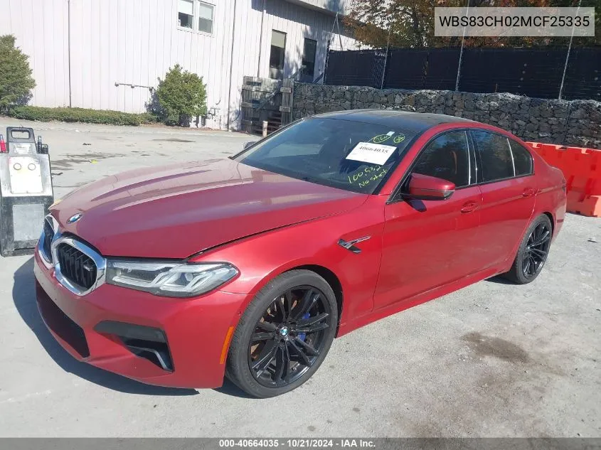 2021 BMW M5 VIN: WBS83CH02MCF25335 Lot: 40664035