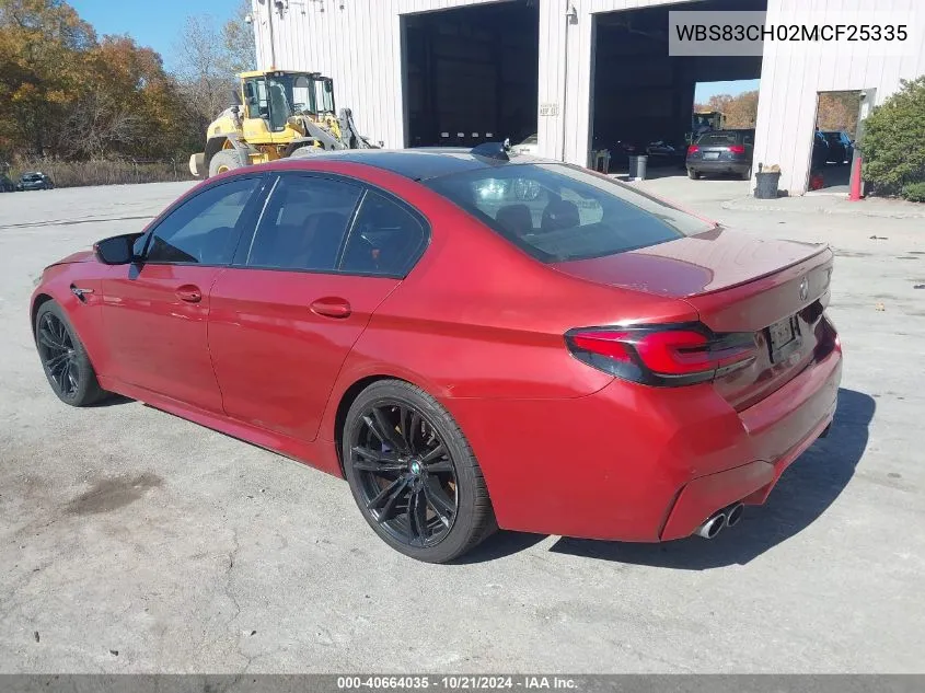 2021 BMW M5 VIN: WBS83CH02MCF25335 Lot: 40664035