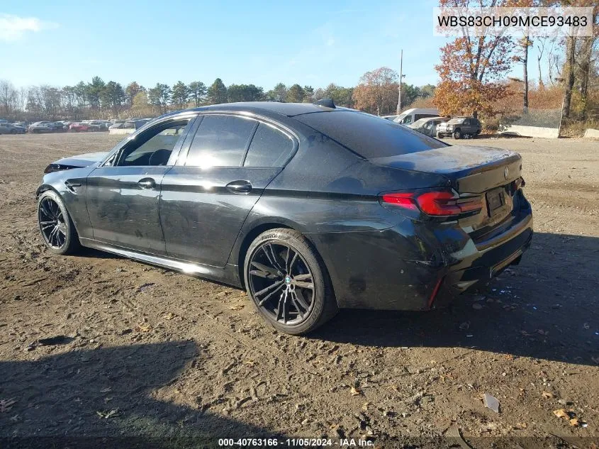 2021 BMW M5 VIN: WBS83CH09MCE93483 Lot: 40763166