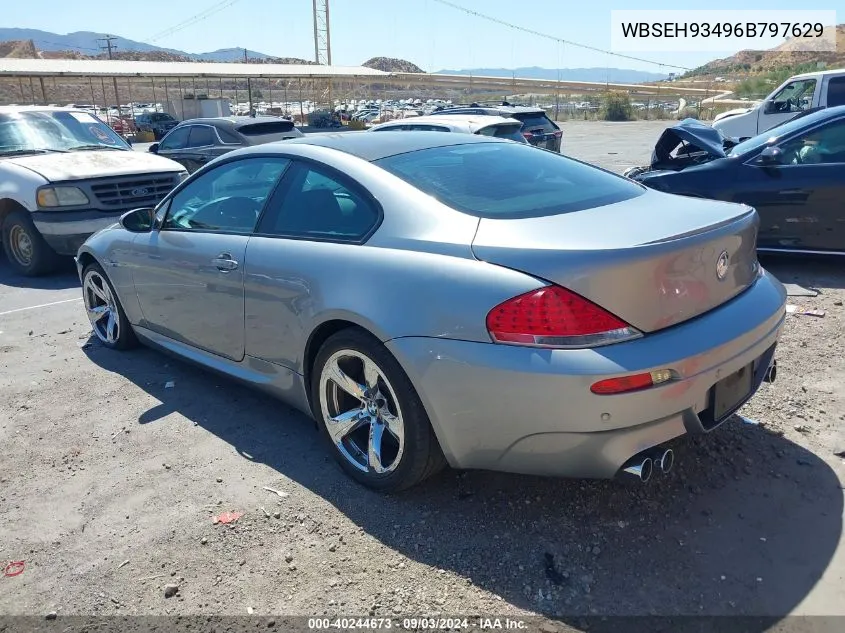 2006 BMW M6 VIN: WBSEH93496B797629 Lot: 40244673