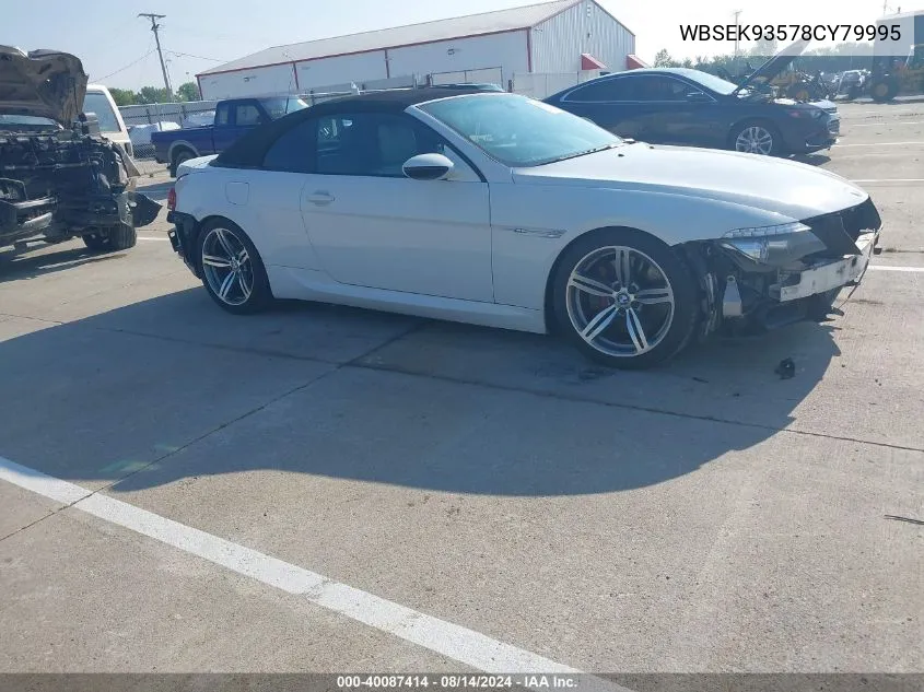 2008 BMW M6 VIN: WBSEK93578CY79995 Lot: 40087414