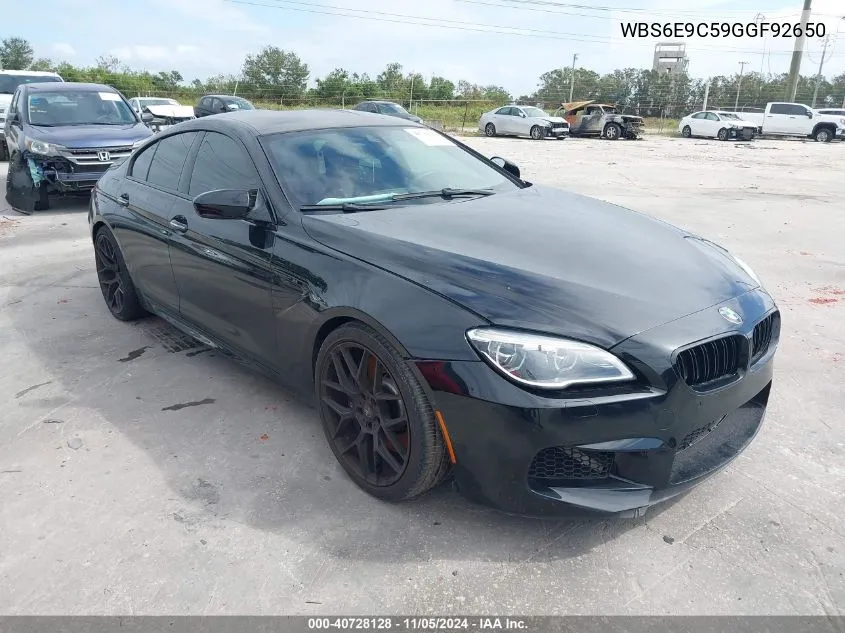 2016 BMW M6 Gran Coupe VIN: WBS6E9C59GGF92650 Lot: 40728128