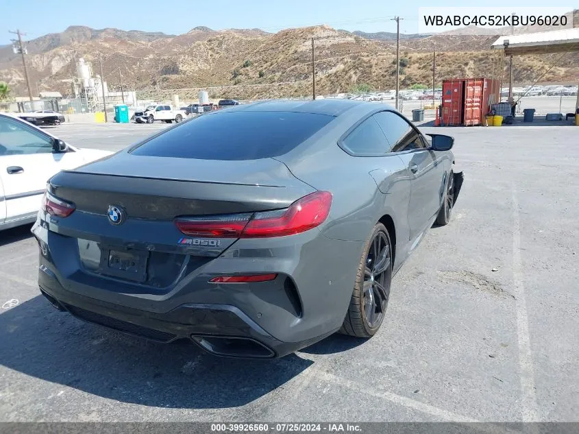 2019 BMW M850I xDrive VIN: WBABC4C52KBU96020 Lot: 39926560