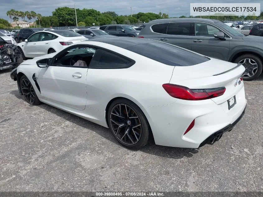 2020 BMW M8 Competition VIN: WBSAE0C05LCE17534 Lot: 39808495