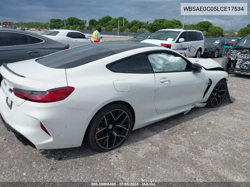 2020 BMW M8 Competition VIN: WBSAE0C05LCE17534 Lot: 39808495