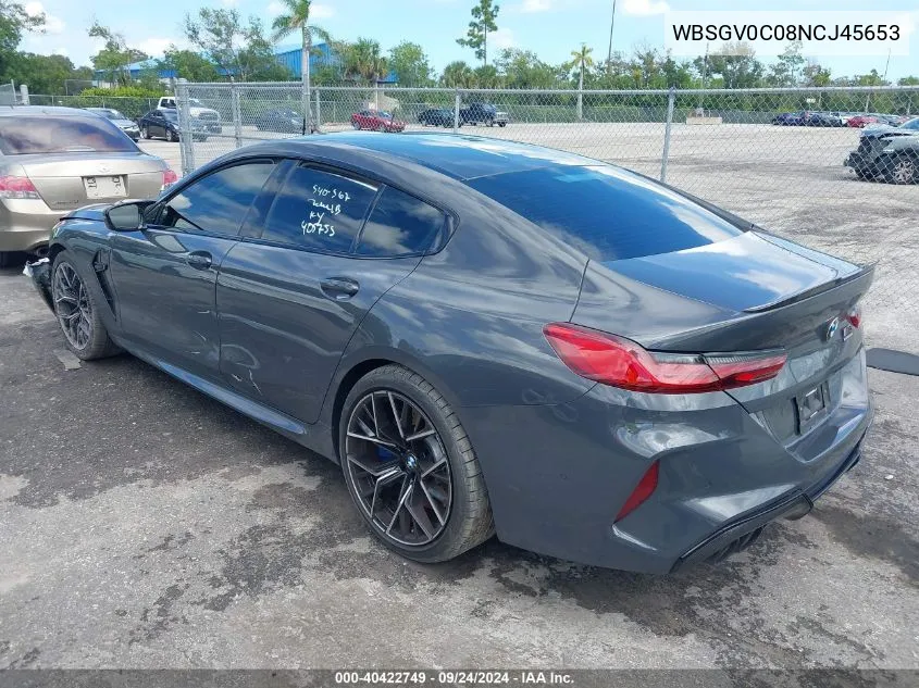 2022 BMW M8 VIN: WBSGV0C08NCJ45653 Lot: 40422749