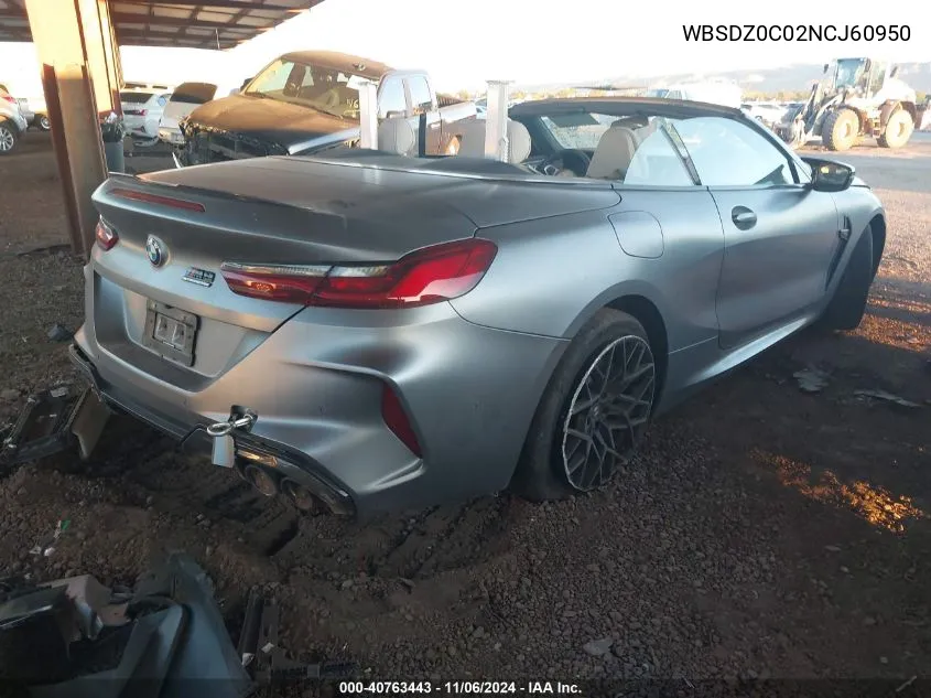 2022 BMW M8 Cabriolet Competition VIN: WBSDZ0C02NCJ60950 Lot: 40763443